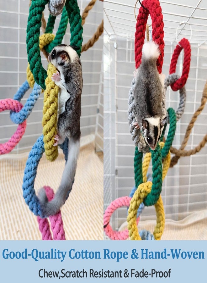 Hamiledyi Sugar Glider Climbing Rope Toys Rat Cage Hanging Toys Small Animal Climbing Rings Cage Accessories for Squirrel Sugar Glider Hamster Parrots - Image 3